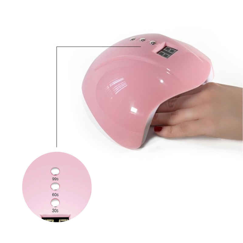 Lámpara Para Uñas 5 Profesional 48w Led Uv Digital Gelish Display Temporizador 