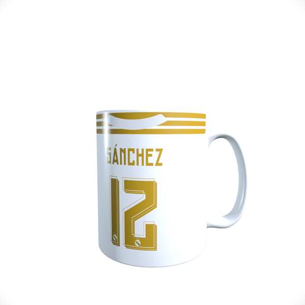 TAZA BLANCA CAMISETA  REAL MADRID