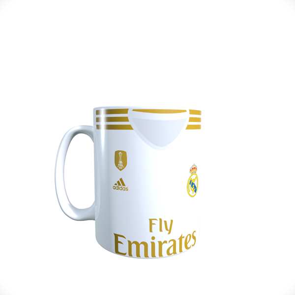 TAZA BLANCA CAMISETA  REAL MADRID