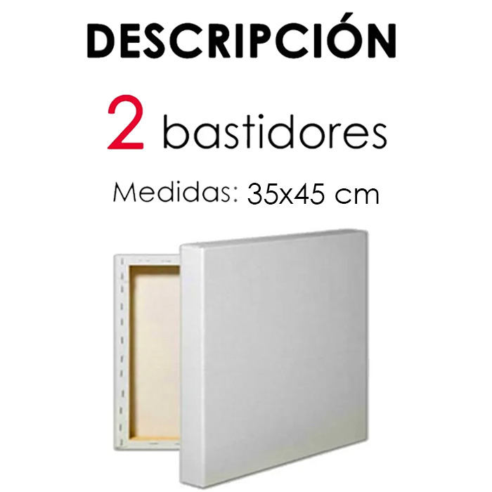 2pz Bastidor lienzo  35x45cm cuadro de madera con tela para pintar 