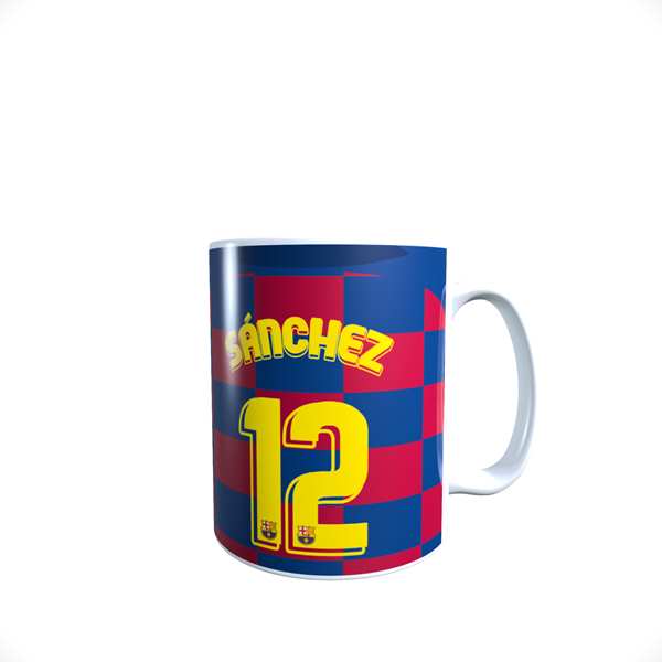 TAZA BLANCA CAMISETA  BARCELONA