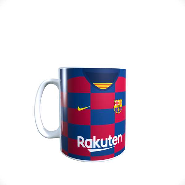 TAZA BLANCA CAMISETA  BARCELONA
