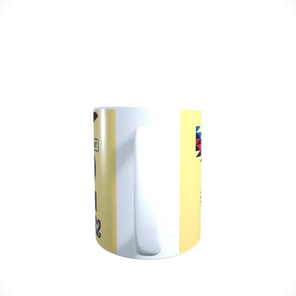 TAZA BLANCA CAMISETA  AMERICA AMARILLA