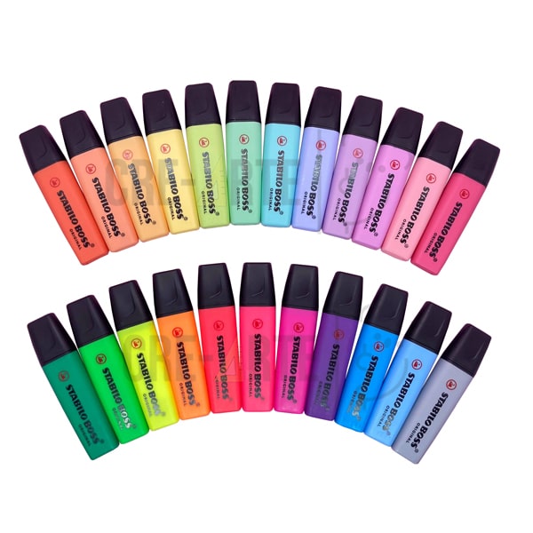 Stabilo Boss Marcatextos 23 Tonos Gama Completa Pastel y Neón 