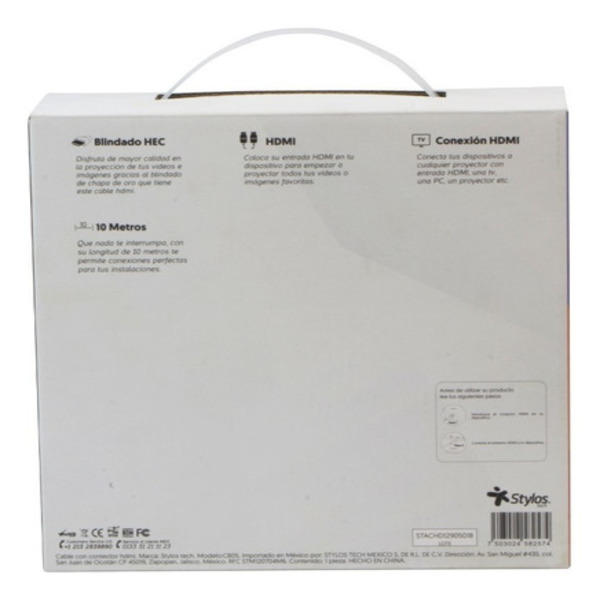 Cable Hdmi 10 Metros Full Hd 1080p Alta Definicion Stylos