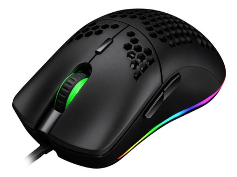 Mouse Gamer Ultra Ligero Rgb Usb Optico Game Factor Negro