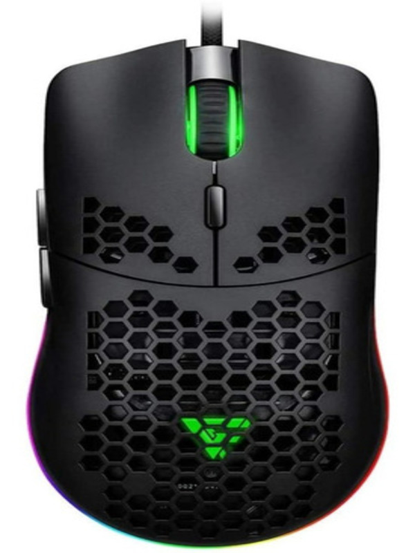Mouse Gamer Ultra Ligero Rgb Usb Optico Game Factor Negro