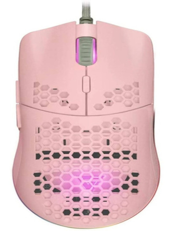 Mouse Gamer Ultra Ligero Pixart Pwm3389 Optico Game Factor Rosa