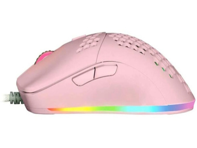 Mouse Gamer Ultra Ligero Pixart Pwm3389 Optico Game Factor Rosa