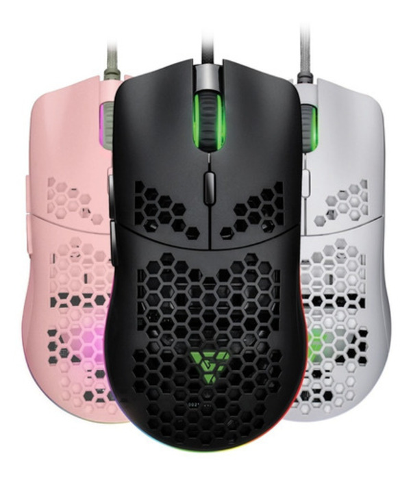 Mouse Gamer Ultra Ligero Pixart Pwm3389 Optico Game Factor Rosa