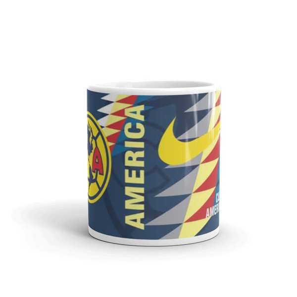 TAZA BLANCA AMERICA  AZUL