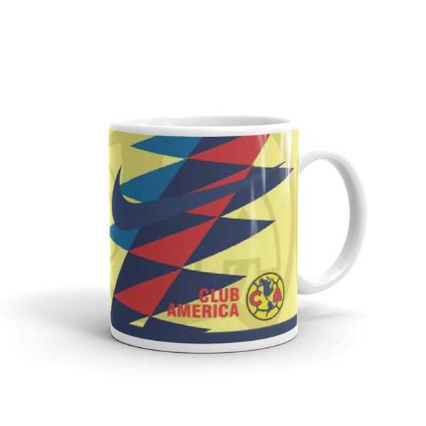 TAZA BLANCA AMERICA  AZUL