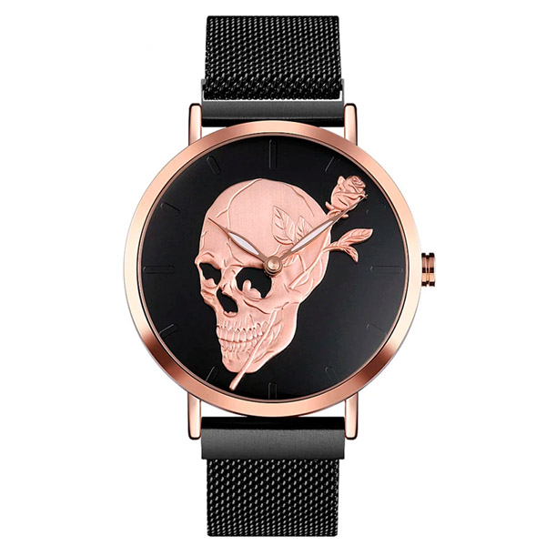 Reloj para Mujer Elegante Minimalista de Cráneo Broche Magnetico