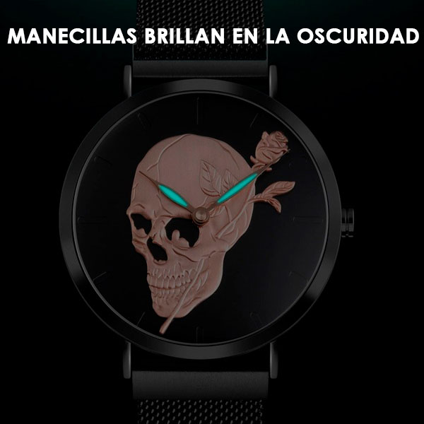 Reloj para Mujer Elegante Minimalista de Cráneo Broche Magnetico