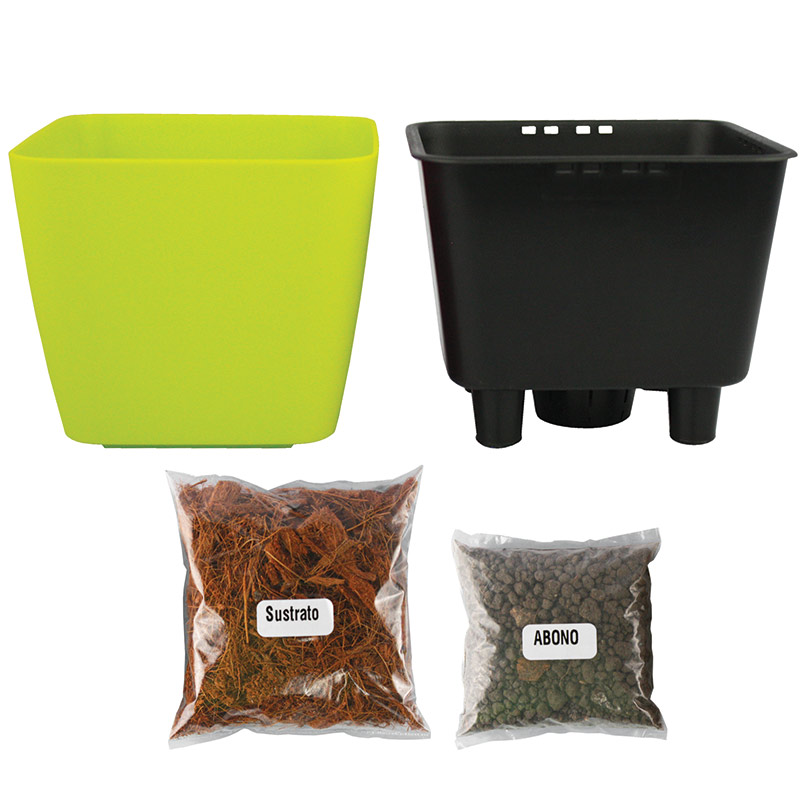 Smart Garden Maceta autorregable RA1009 decorativa ovalada bajita Mini Autorriego inteligente Verde Mate Plástico ABS anti UV (10cm de diámetro x 9cm de alto)