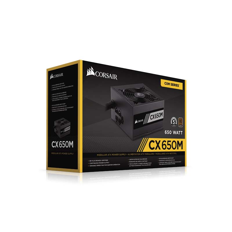 FUENTE CORSAIR CX650M 650W BRONZE 80PLUS ATX SEMIMODULAR CP-9020103-NA