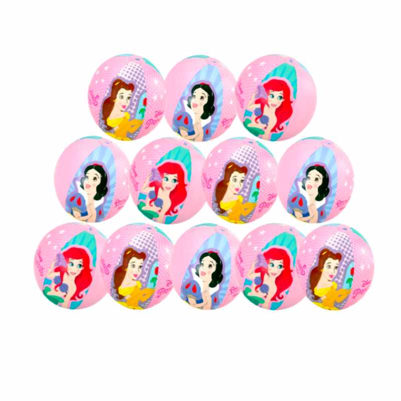 Pack 12 pz Pelotas de Playa Princesas Disney Rosa Plástico Resistente 
