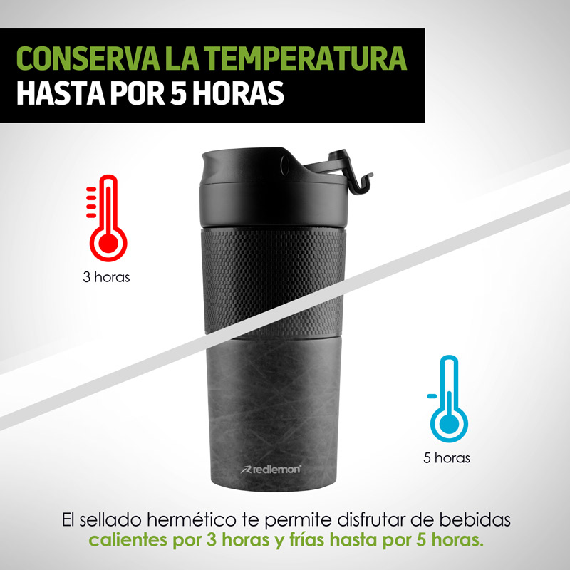 Termo para Café con Prensa Francesa 350 ml Redlemon