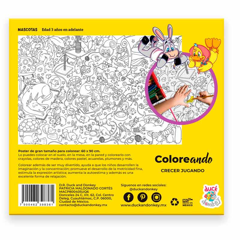 Póster para colorear, Mascotas