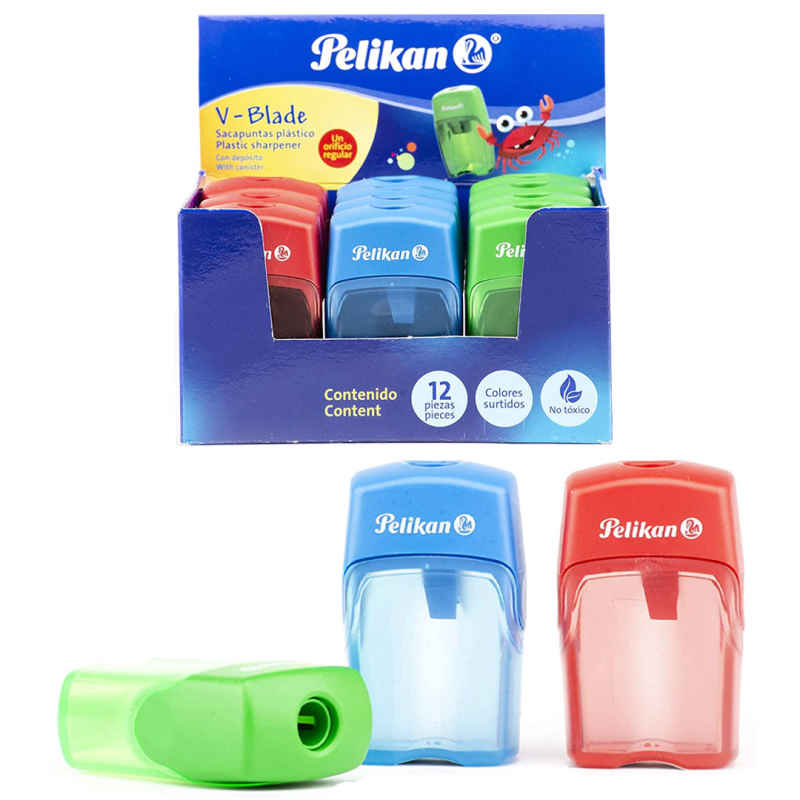 Sacapuntas Pelikan 1 Orificio Caja De 12 Pzas Ideal Para Oficina Trabajos Escolares
