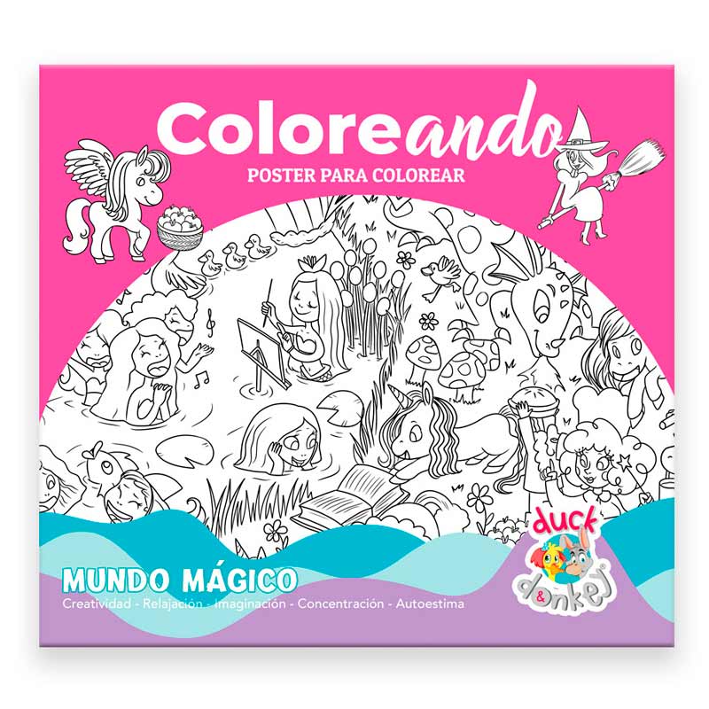 Póster para colorear, Mundo mágico