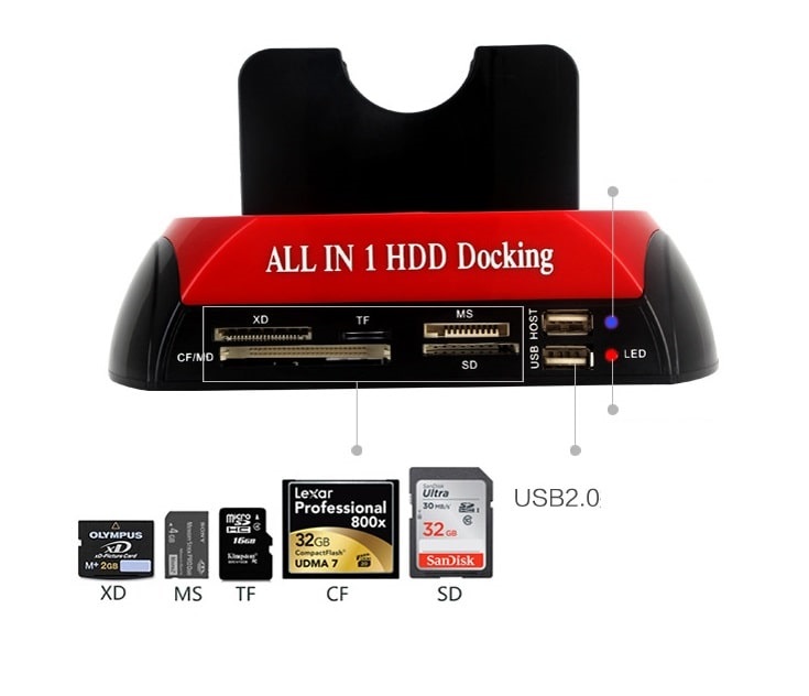 LECTOR DE DISCOS DUROS Y MEMORIAS PARA PC Y MAC