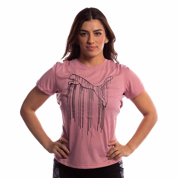 Camiseta Puma Grafica Rebelde Mujer Rosado