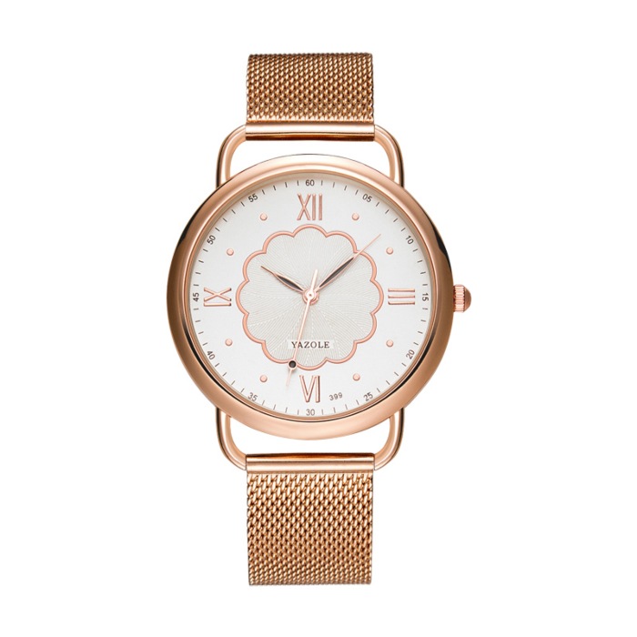 Reloj Para Dama Yazole Mod D399 Elegante Moda Rose Gold