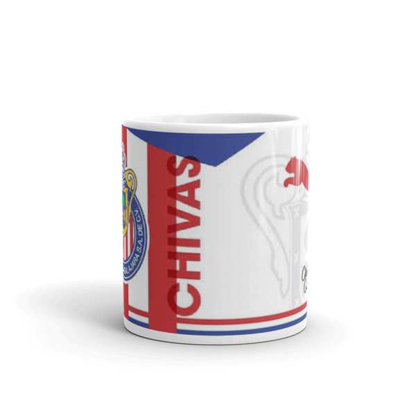 TAZA BLANCA  FUTBOL CHIVAS FONDO BLANCO