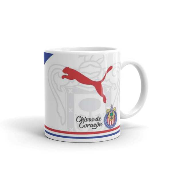 TAZA BLANCA  FUTBOL CHIVAS FONDO BLANCO