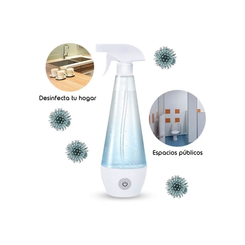 Desinfectante Spray Sanitizante Atomizador Usb Agua Y Sal