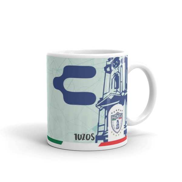 TAZA BLANCA FUTBOL PACHUCA DONDO AZUL