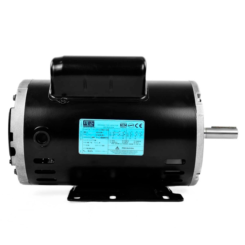 Motor Eléctrico Weg Bifásico 1.5 Hp En Alta Con Cuñero 110/220V