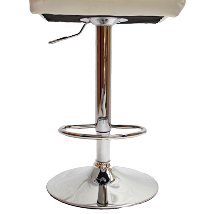 Set dos Bancos 335B Gris en piel sintetica de Poliouretano diseño cuadriculado para barra de altura Ajustable giratorio con Posapie y base redonda