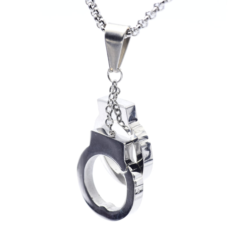 Joya Cadena C Dije De Esposas Color Plateado Acero