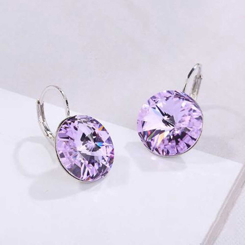 Aretes Colgantes SWAROVSKI CRYSTALS RIVOLI morado
