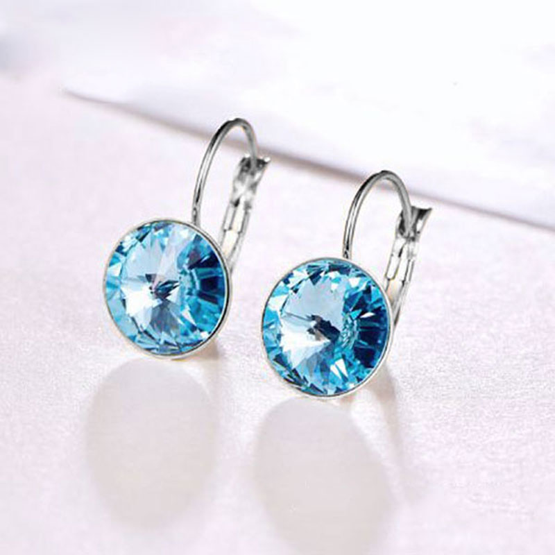 Aretes Colgantes SWAROVSKI CRYSTALS RIVOLI azul cielo