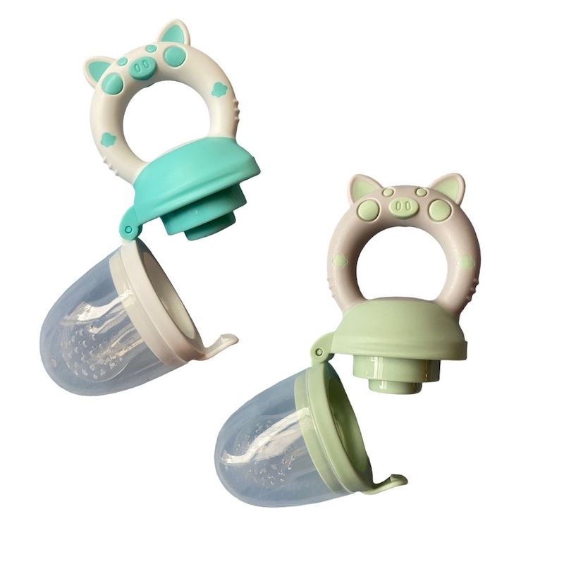 Chupón Para Bebé Fruta Y Papilla, Seguro Y Tapa, 2 Piezas