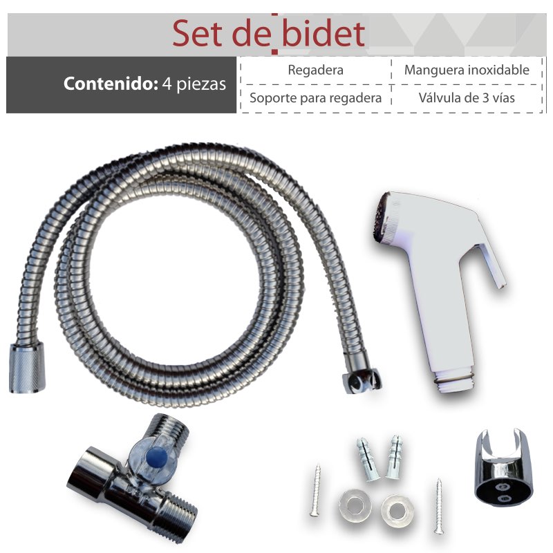 Juego de Bidet Premium Mini Regadera Manguera y Válvula