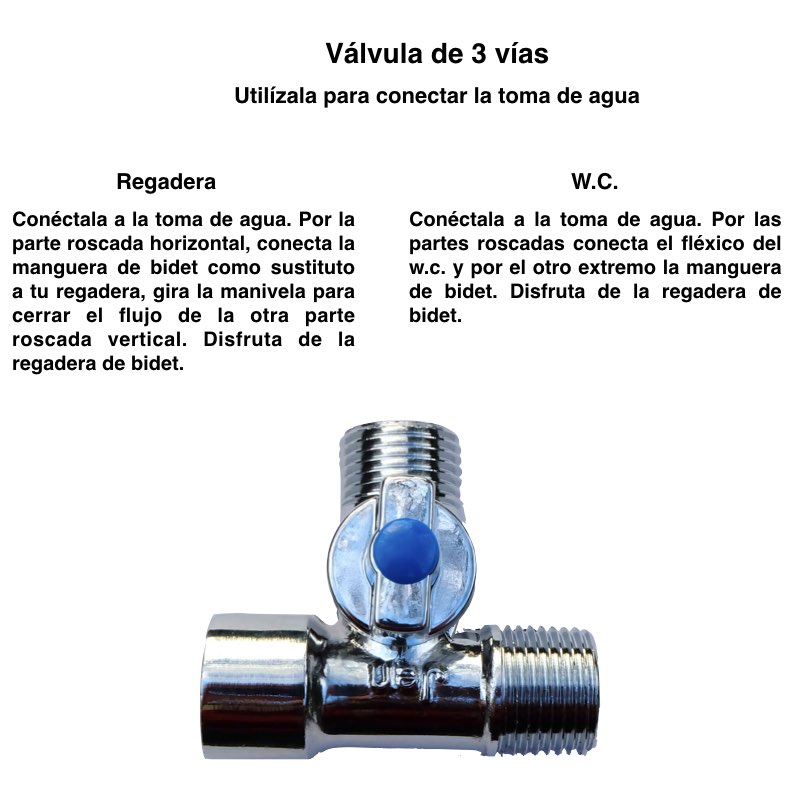 Juego de Bidet Premium Mini Regadera Manguera y Válvula