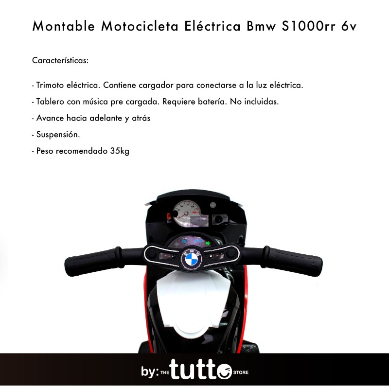MONTABLE MOTOCICLETA ELECTRICA BMW S1000RR 6V ROJO