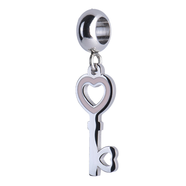 Luckyly Charm De Llave Corazón Fiona - Plata, Oro Rosa