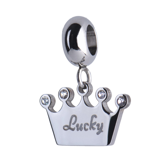 LuckyLy Charm de Corona Queen -  Plata, Oro Rosa