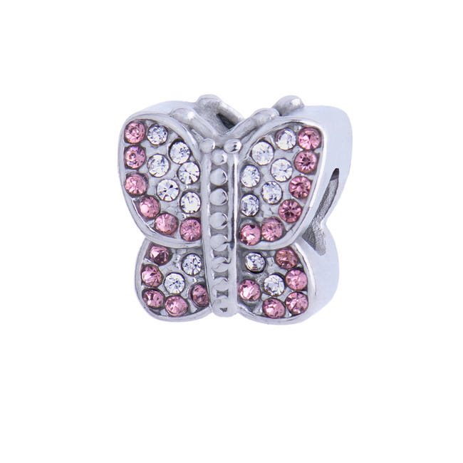 LuckyLy Charm de Mariposa Bathia  - Plata, Oro Rosa 