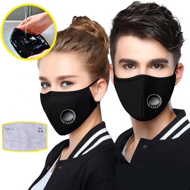 Paquete De 5 Cubrebocas N95 Reutilizable Con 10 Filtros Pm25