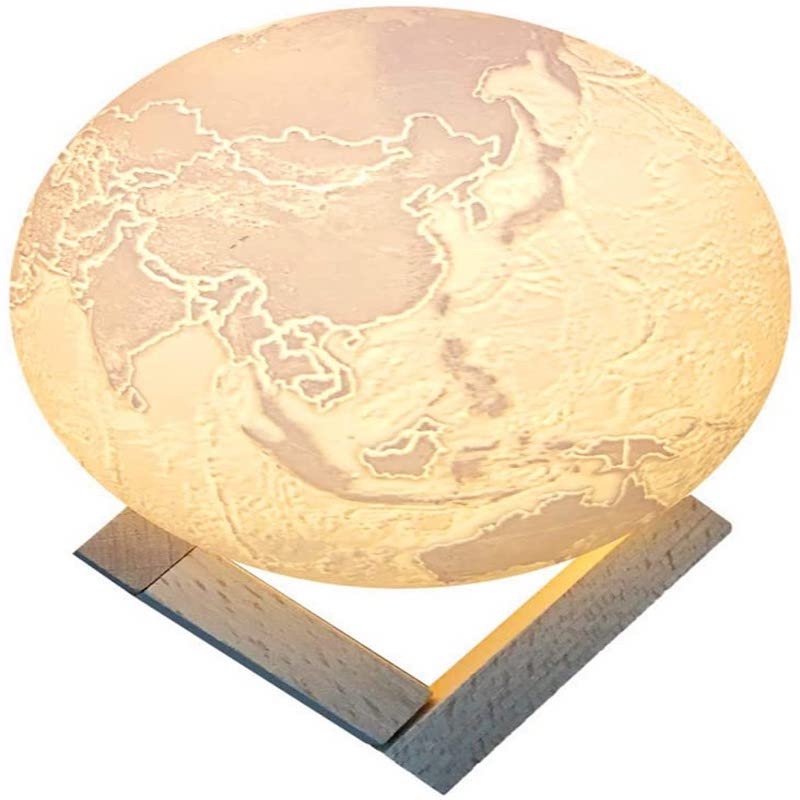 Lámpara de Tierra 3D 15 cm con base de madera