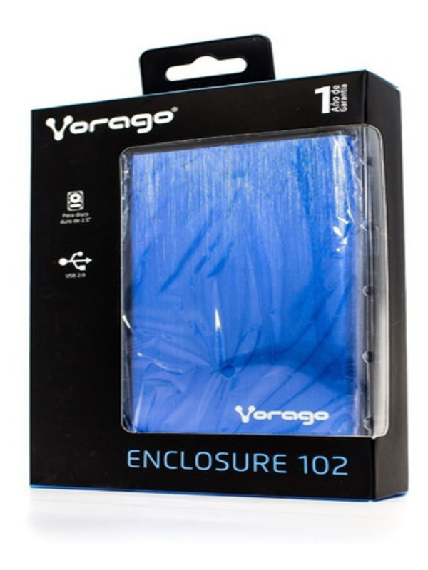 Case Para Disco Duro 2.5 Hdd Sata Usb 2.0 Vorago Hdd102 Azul