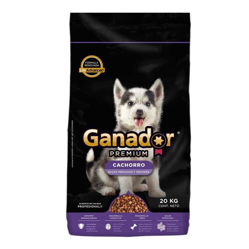 GANADOR PREMIUM Croquetas para Cachorro Razas Medianas y Grandes 20 Kg