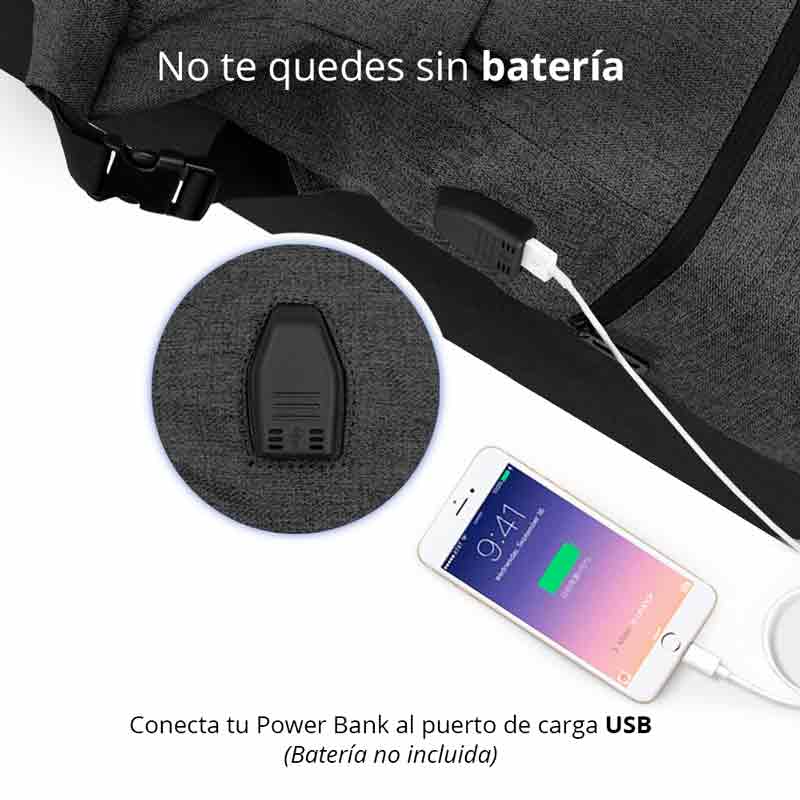 Mochila Antirrobo Enrollable Impermeable Para Laptop Redlemon