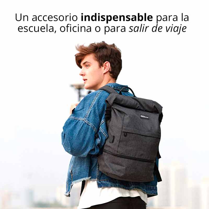 Mochila Antirrobo Enrollable Impermeable Para Laptop Redlemon